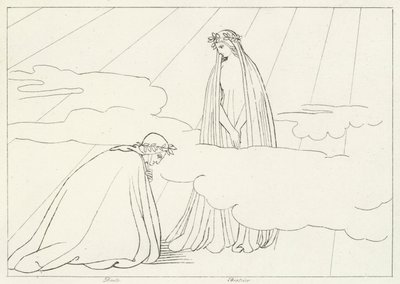 Sfera Księżyca, Raj, Canto 2 (grawerowanie) autorstwa John (after) Flaxman