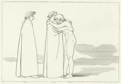 Spotkanie z Sordello, Czyściec, Pieśń 6 (rycina) autorstwa John (after) Flaxman