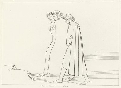 Spotkanie ze Statiusem, czyściec, kanto 21 (rycina) autorstwa John (after) Flaxman