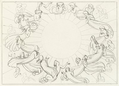 Słońce, raj, kanto 12 (rycina) autorstwa John (after) Flaxman