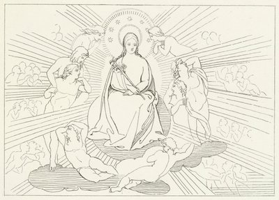 Dziewica Maryja, Raj, Canto 31 (rycina) autorstwa John (after) Flaxman