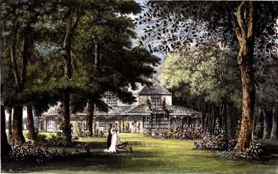 Domek księżniczki Elżbiety, Old Windsor, z "Repozytorium sztuki" R. Ackermanna (1764-1834) autorstwa John (after) Gendall