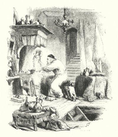 Alchemik (rycina) autorstwa John (after) Gilbert
