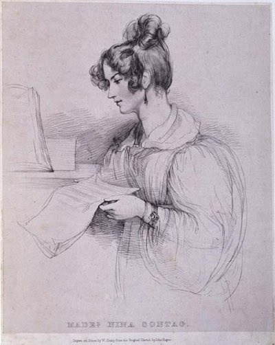 Mademoiselle Nina Sontag, grawerowane przez Williama Sharpa (1803-75) autorstwa John (after) Hayter