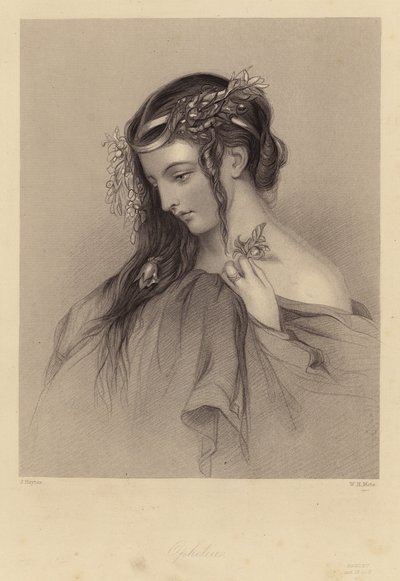 Szekspir: Hamlet, Ofelia, akt IV, scena V (rycina) autorstwa John (after) Hayter