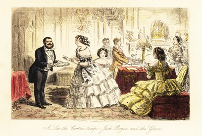Podwieczorek w wiktoriańskim salonie autorstwa John (after) Leech