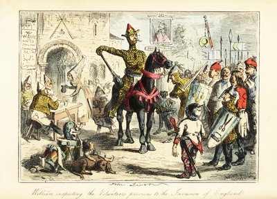 Wilhelm Zdobywca ze swoją szarpaną armią Normanów w 1066 autorstwa John (after) Leech