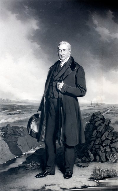 George Stephenson, angielski inżynier i pionier kolei (litografia) autorstwa John (after) Lucas