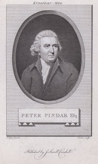 John Wolcot, angielski lekarz i satyryk, który pisał pod pseudonimem Peter Pindar (grafika) autorstwa John (after) Opie