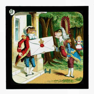 Alicja w Krainie Czarów, kolorowe slajdy z latarnią (zjeżdżalnia z latarnią) autorstwa John (after) Tenniel