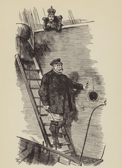 Upuszczenie pilota (zdjęcie czarno-białe) autorstwa John (after) Tenniel