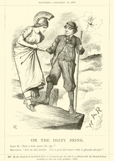 On the Dizzy Brink (grawerunek) autorstwa John (after) Tenniel