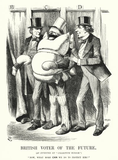 Punch cartoon: British Voter of the Future (grawerowanie) autorstwa John (after) Tenniel