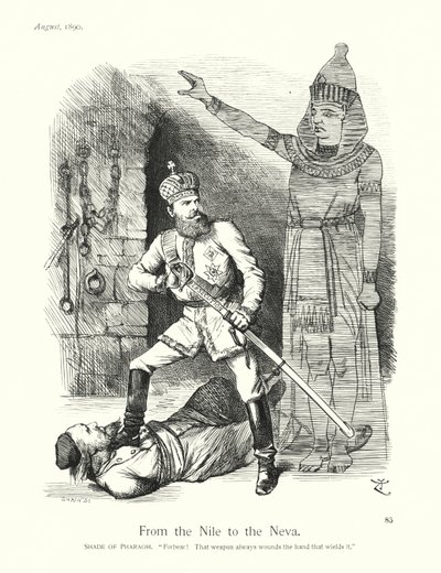 Kreskówka Sir Johna Tenniela: Od Nilu do Newy (rycina) autorstwa John (after) Tenniel