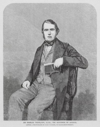 Sir Charles Trevelyan, brytyjski administrator kolonialny (rycina) autorstwa John (after) Watkins