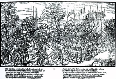 Sidney i armia angielska w marszu ze sztandarami i trąbami, płyta 8 z "The Image of Ireland" autorstwa Johna Derricke