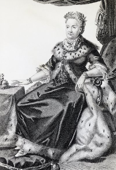 Katarzyna II, ur. Sophie Friederike Auguste (1729-1796), cesarzowa Rosji, rycina autorstwa Walter Charles Mills