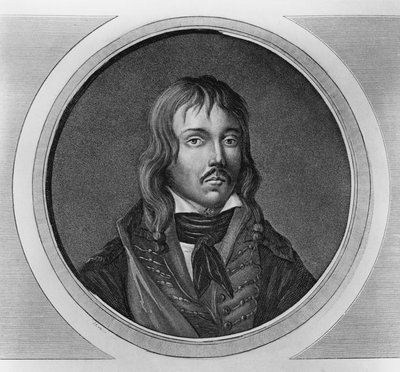Portret Francois Severin Marceau-Desgraviers (1769-1796), francuski generał wojen o niepodległość, grawerowanie autorstwa Walter Charles Mills