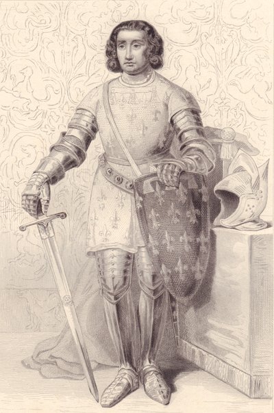Portret Filipa Artois, hrabiego Eu (1358-1397), rycina, 20x13 cm, z Galerie Historique de Versailles, Histoire de France, Charles Gavard Publisher, Paryż, ok. 1840 autorstwa Walter Charles Mills