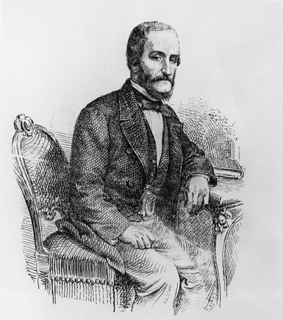 Portret Raffaele Busacca dei Gallidoro (1810-1893), włoskiego polityka i ekonomisty, grawer autorstwa Walter Charles Mills
