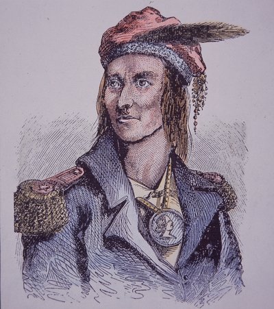 Tecumseh (kolorowy grawerunek) autorstwa Walter Charles Mills