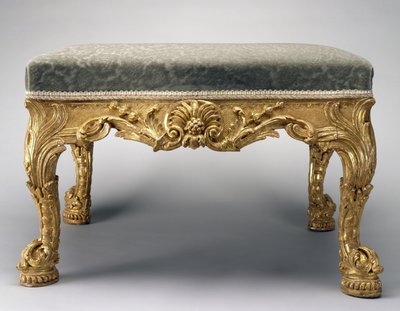 Stołek do palmiarni, Spencer House, Londyn, ok. 1757 (drewno lipowe, złocenia i tapicerka) autorstwa John (attr.to) Vardy