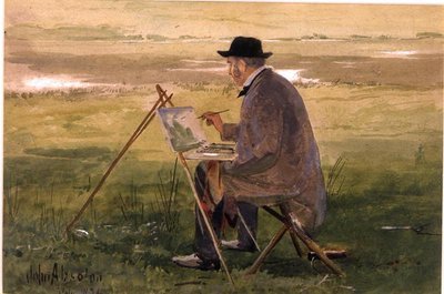 Portret Artysty (akwarela na papierze) autorstwa John Absolon