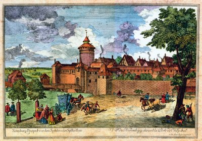 Brama szpitala, Norymberga, Niemcy, XVII lub XVIII wiek. autorstwa John Adam