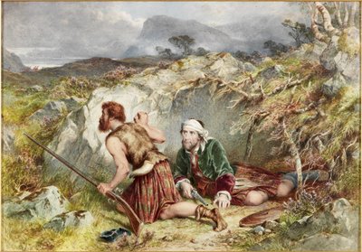 Uciekinierzy z Culloden (akwarela i kolor nadwozia na pokładzie) autorstwa John Adam P. Houston