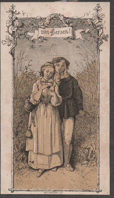 Z serca, ok. 1850 (drzeworyt kolorowy) autorstwa John Allanson