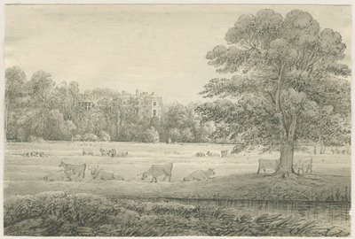 Hagley Hall: rysunek długopisem i lawowaniem, 4 maja 1814 r. autorstwa John Allport