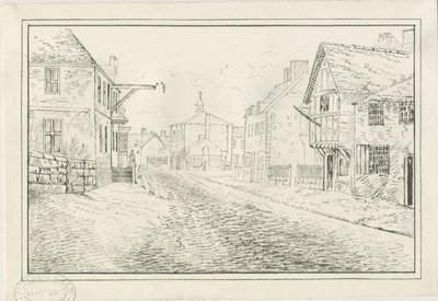 Rugeley Town - Wolseley Bridge to the Lichfield Road: rysunek piórem i tuszem, bd [1814] autorstwa John Allport