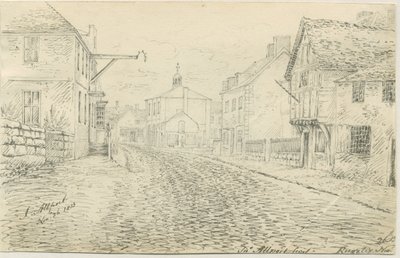 Rugeley Town: rysunek piórem i tuszem, 26 listopada 1813 autorstwa John Allport