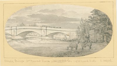Wolseley Bridge: rysunek długopisem i płukaniem, bd [1799-1854] (rysunek) autorstwa John Allport