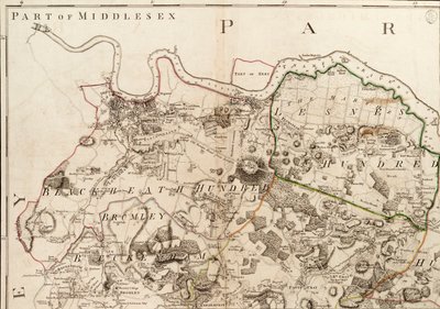 Mapa z Greenwich do Erith, Londyn autorstwa John Andrews