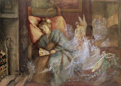 Sen (wc, gwasz na papierze) autorstwa John Anster Fitzgerald