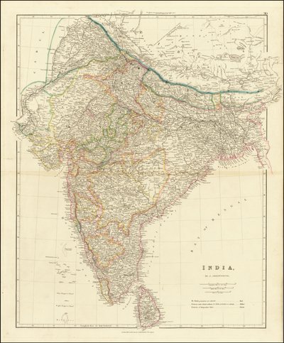Mapa Indii z 1832 r. autorstwa Johna Arrowsmitha autorstwa John Arrowsmith