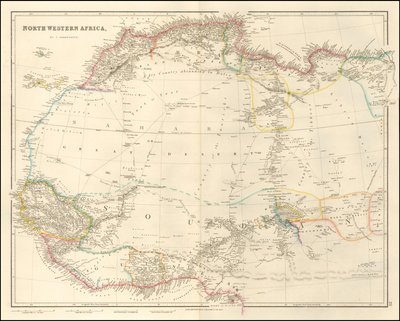 Mapa Afryki Północno-Zachodniej z 1842 r. autorstwa Johna Arrowsmitha autorstwa John Arrowsmith