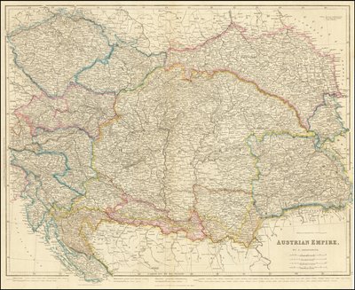 Mapa Cesarstwa Austriackiego z 1858 r. autorstwa Johna Arrowsmitha autorstwa John Arrowsmith
