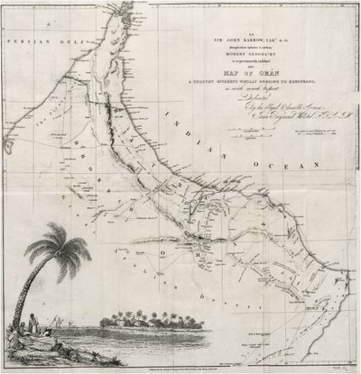 Mapa Omanu autorstwa John Arrowsmith