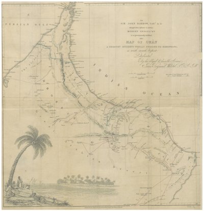 Mapa Omanu autorstwa John Arrowsmith