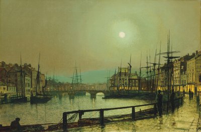 Port w świetle księżyca, 1883 r. autorstwa John Atkinson Grimshaw