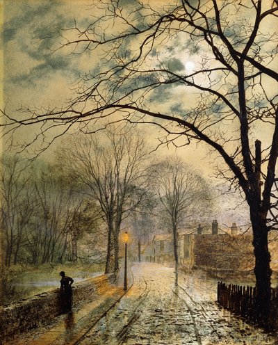 Księżycowy spacer, Bonchurch, Isle of Wight, 1878 autorstwa John Atkinson Grimshaw
