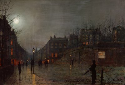Powrót do domu o zmierzchu, 1882 autorstwa John Atkinson Grimshaw