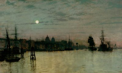 Greenwich, półpływ, 1884 autorstwa John Atkinson Grimshaw
