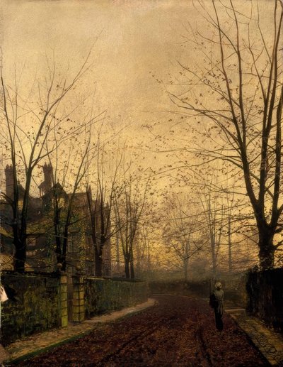 J.A.Grimshaw, Złoto jesieni / Gemälde, 1882 autorstwa John Atkinson Grimshaw