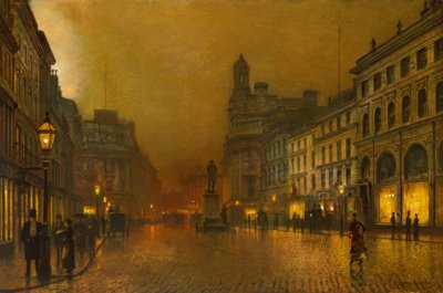 Manchester, Plac Św. Anny / obraz J.A. Grimshaw autorstwa John Atkinson Grimshaw