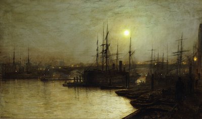 Nocny Trud, Nabrzeże Billingsgate, autorstwa John Atkinson Grimshaw