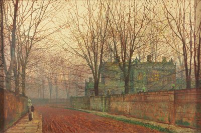 November Morning, Knostrop Hall, Leeds autorstwa John Atkinson Grimshaw