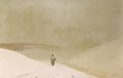 Śnieg i mgła (Kaprys w kolorze żółtym-mniejszym) (olej na płótnie) autorstwa John Atkinson Grimshaw